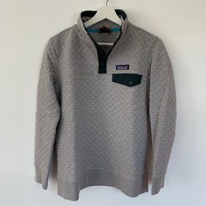 Patagonia Gray Cotton Quilt Snap-T Pullover